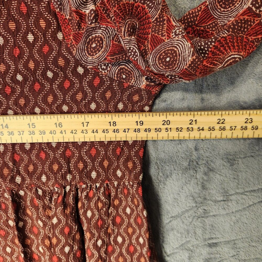 Anthropologie‎ Maeve Amber Tiered Tunic Dress Womens L Boho Long Sleeve Print - Picture 9 of 9